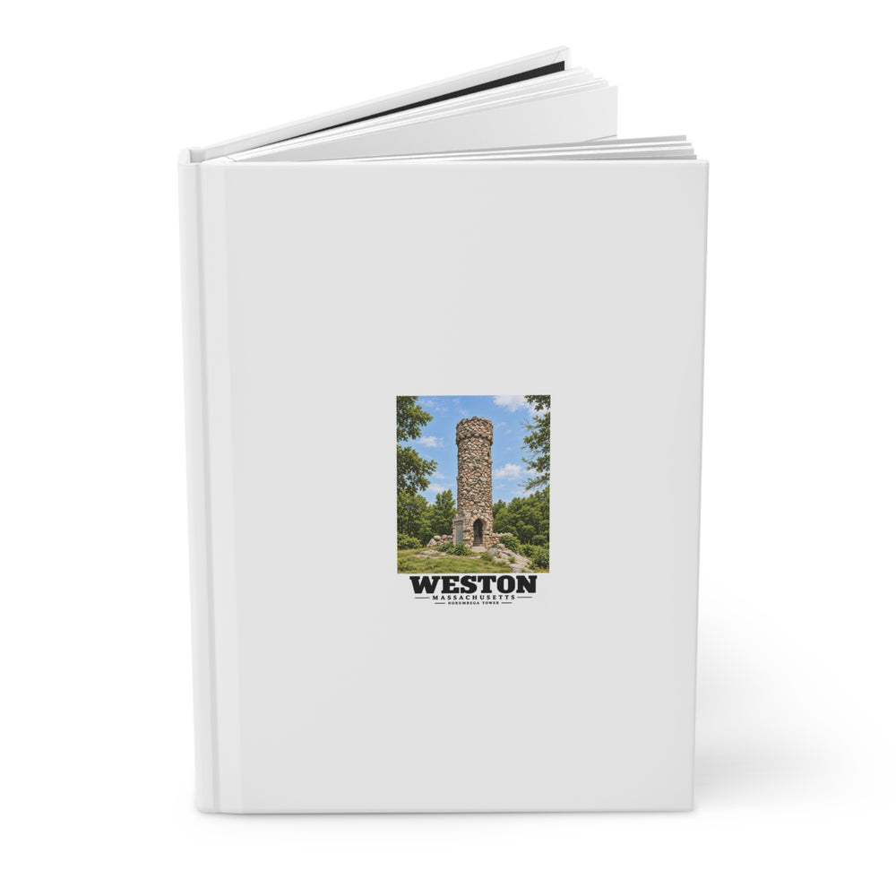 Illustrated Norumbega Tower in Weston on matte hardcover journal