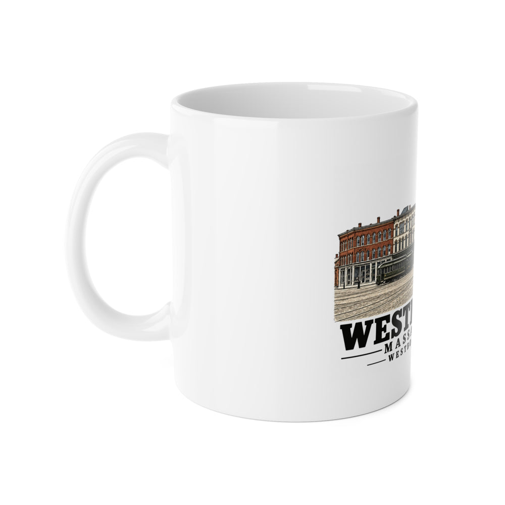 WESTBOROUGH Westborough Square 11 oz White Ceramic Mug - Assabet Valley Goods