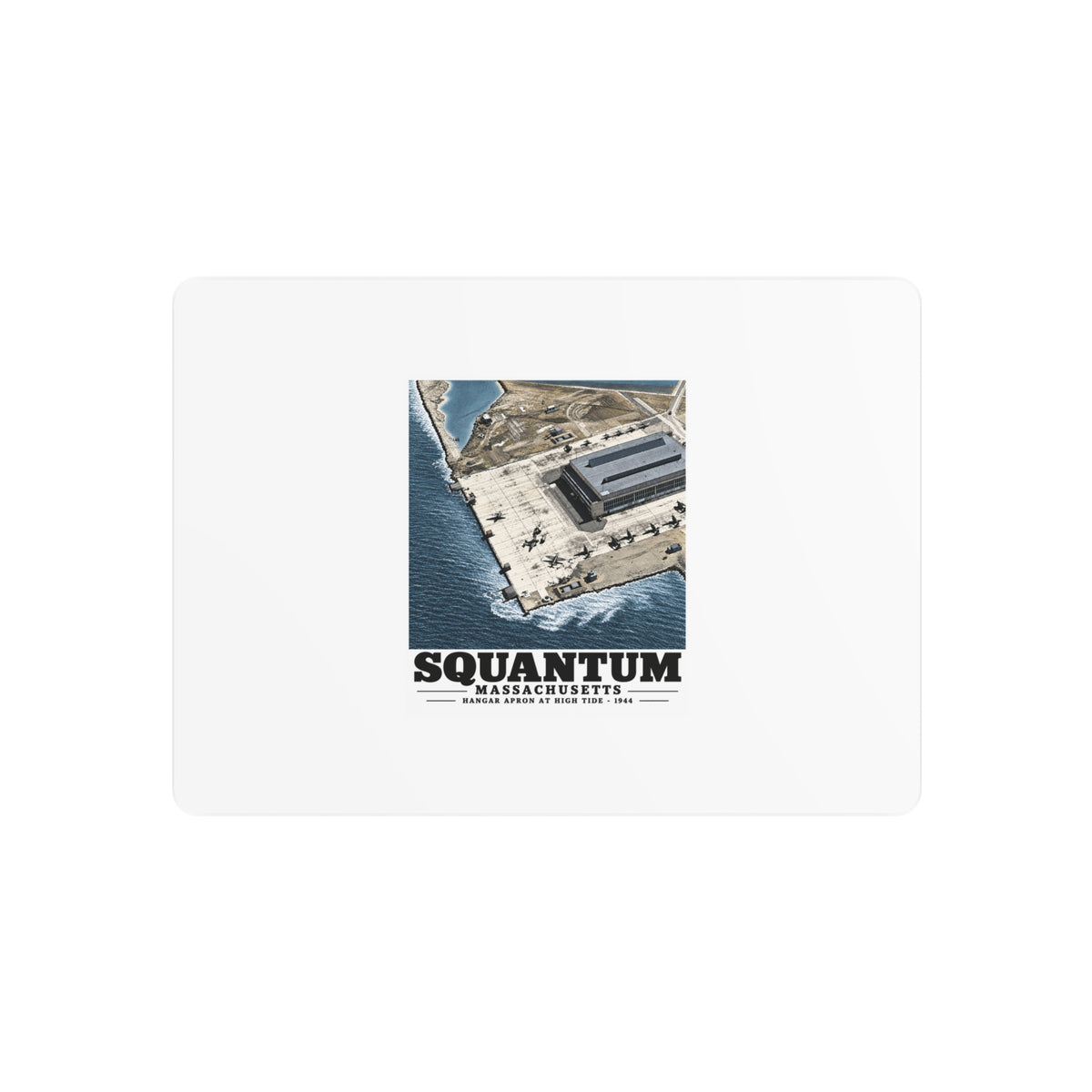 NAS Squantum at high tide 7 × 5 in Horizontal Metal Wall Art - Boston Harbor