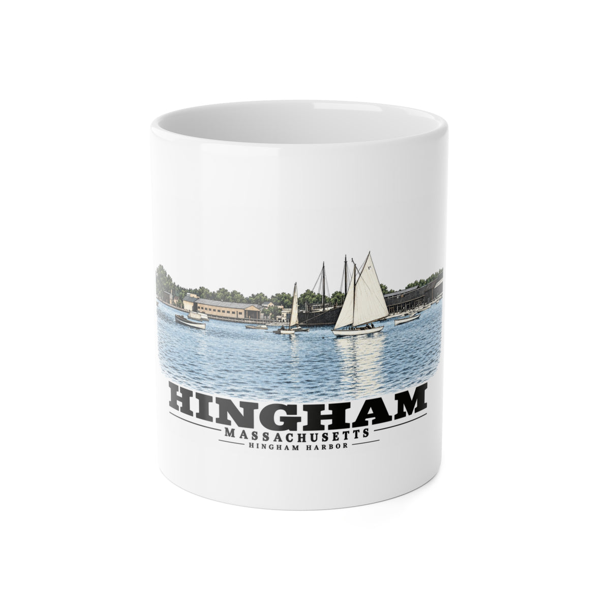 Hingham Harbor, Hingham, Mass. 11 oz White Ceramic Mug - Boston Harbor