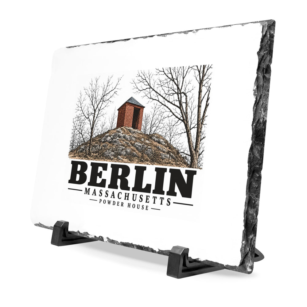 Illustrated Powder House in Berlin on slate desk plaque