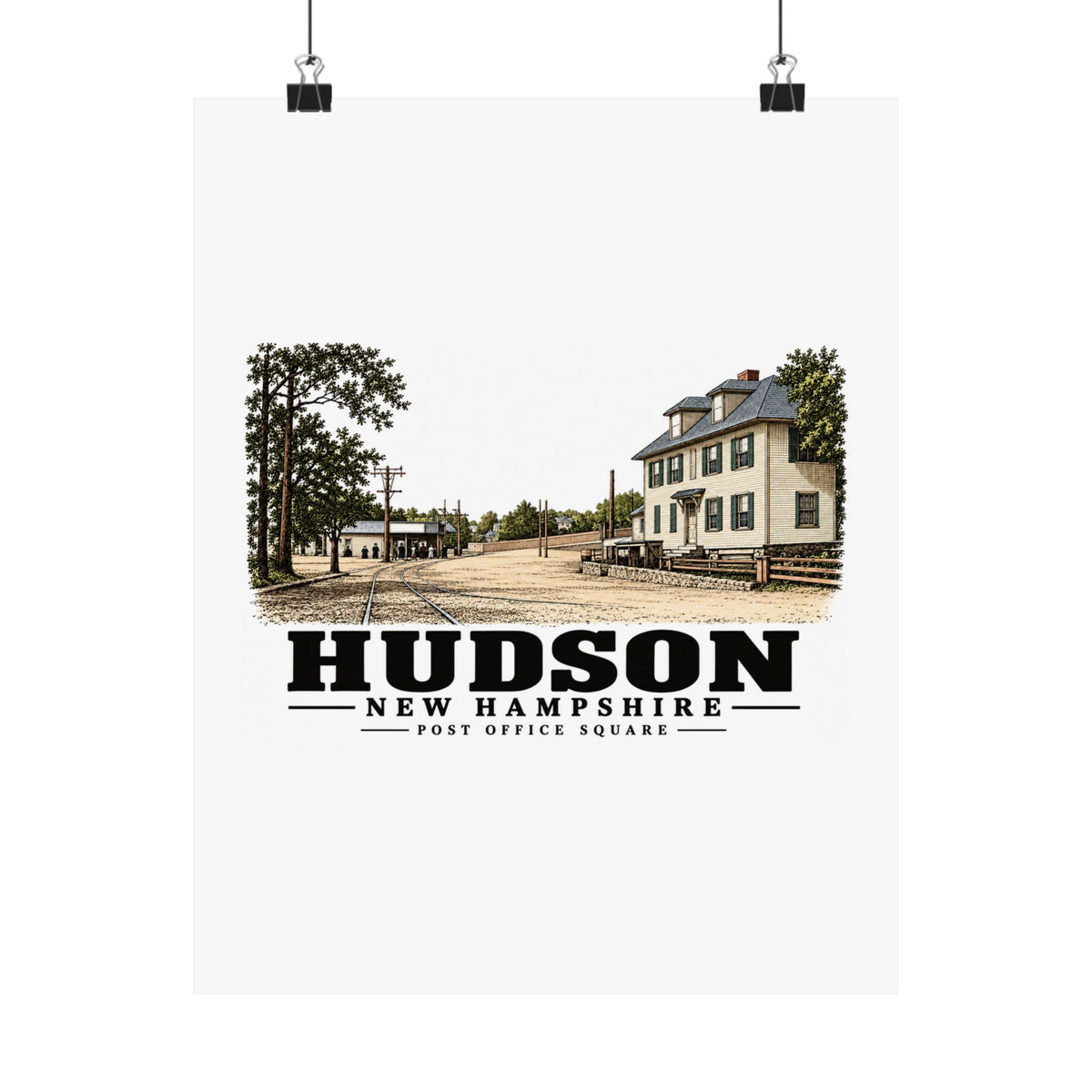 11 x 14 front of Post Office Square matte poster, Hudson, New Hampshire.