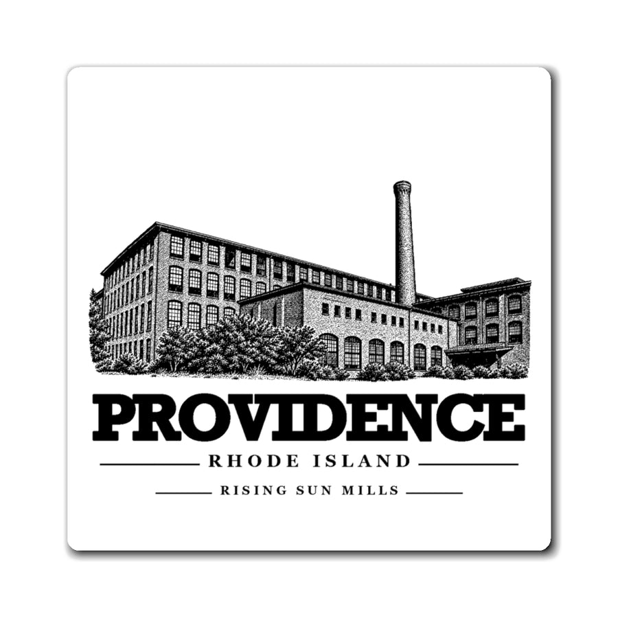 Providence Rising Sun Mills 4-inch magnet, front view