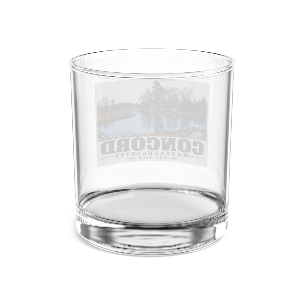 Illustrated Egg Rock in Concord on rocks glass
