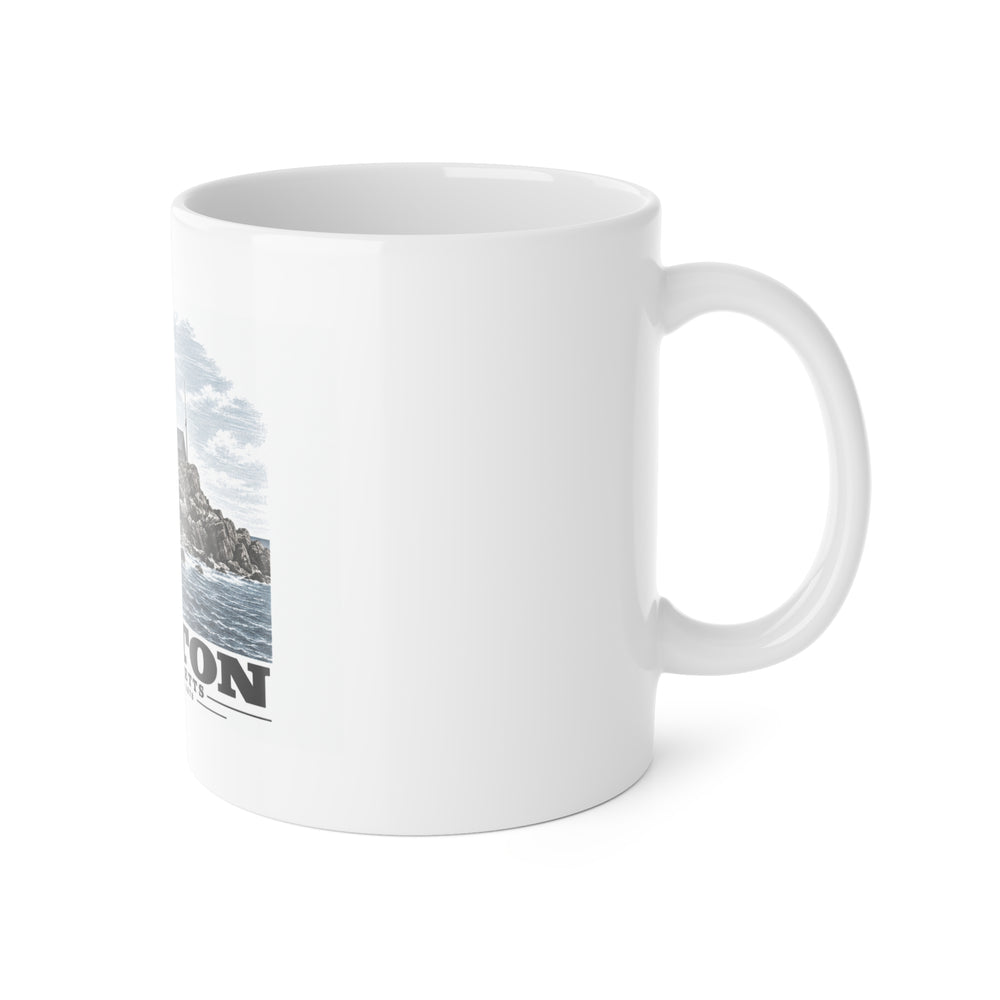 Boston Light, Boston Harbor, Mass. 11 oz White Ceramic Mug - Boston Harbor