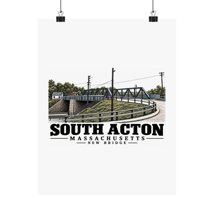 Illustrated New Bridge in Acton on unframed matte poster