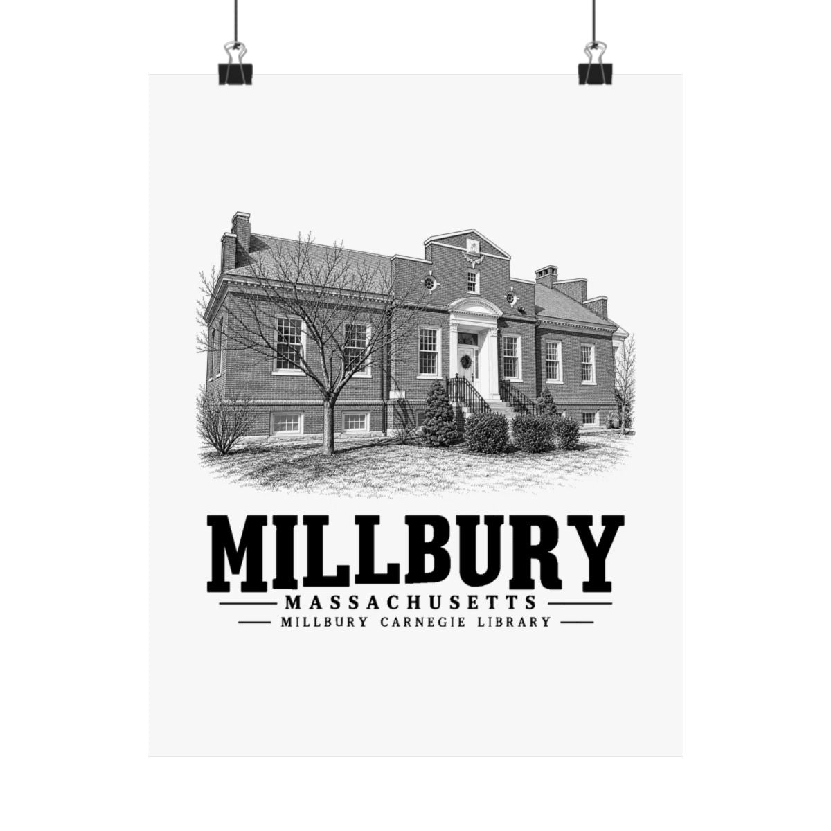 Millbury Carnegie Library 11 x 14 in Matte Poster - Default - front product view