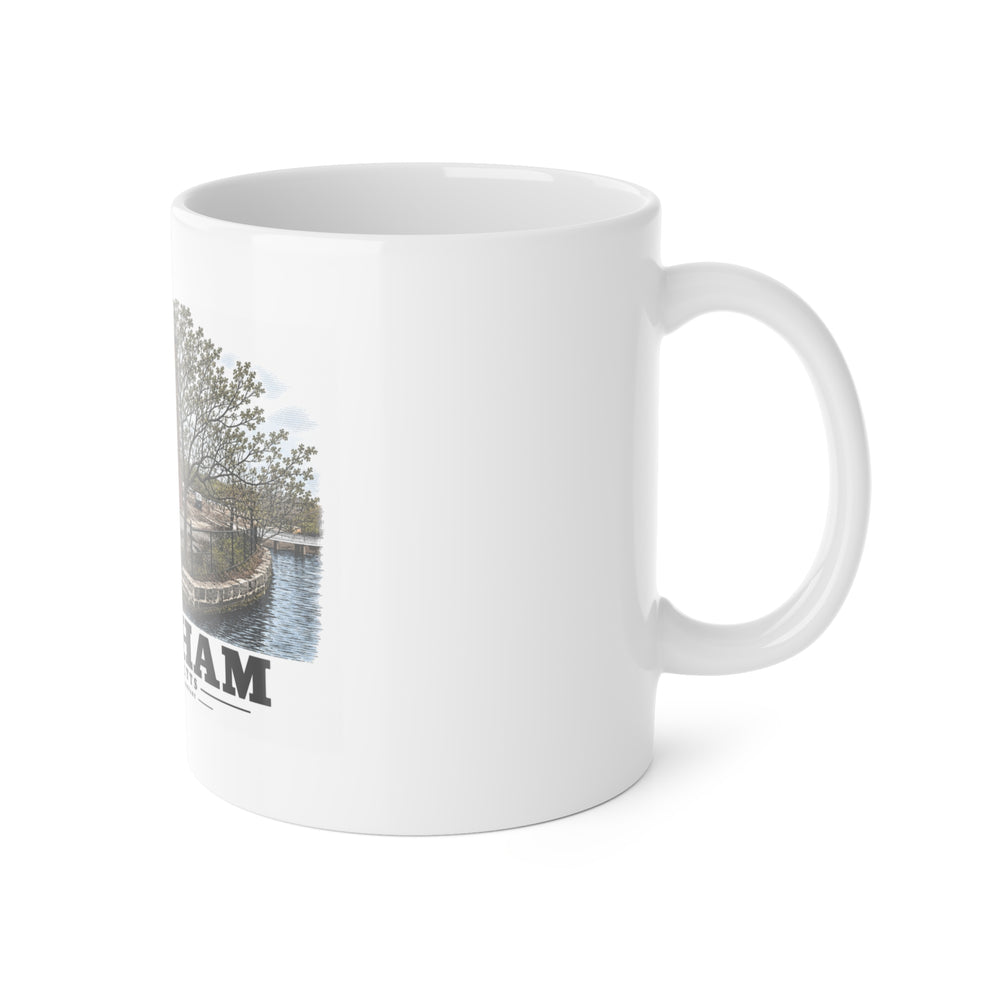 Illustrated Boston Manufacturing Company in Waltham on ceramic mug