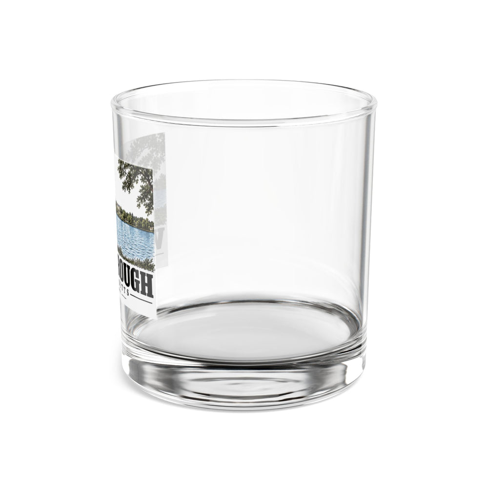 Illustrated Lake Chauncy in Westborough on rocks glass