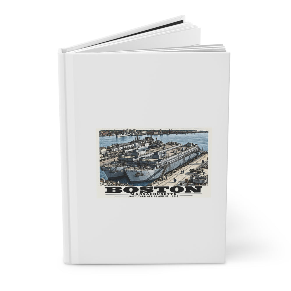 Illustrated APB-38 and APB-39 at Boston Navy Yard in Charlestown on matte hardcover journal