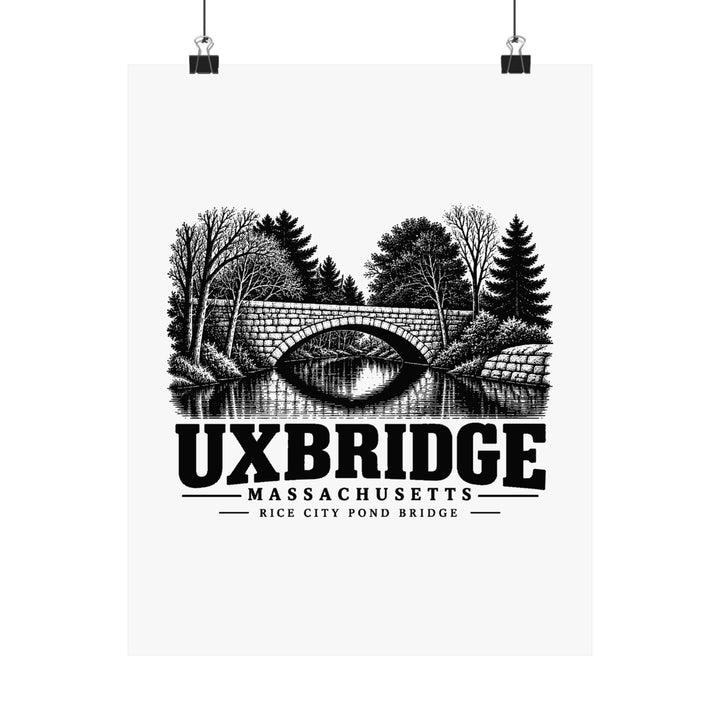 Uxbridge Rice City Pond Bridge Matte Heritage Poster product mockup
