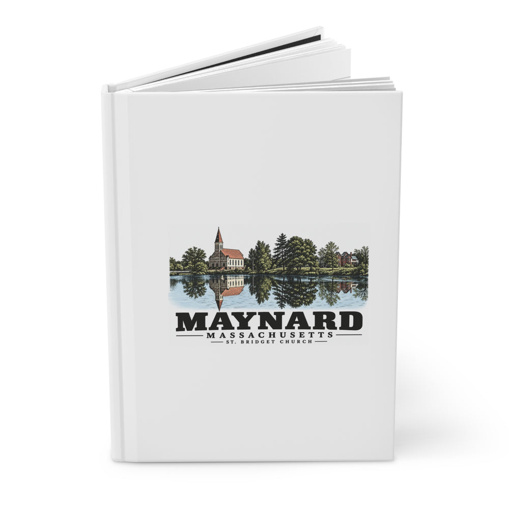 Illustrated St. Bridget Church in Maynard on matte hardcover journal