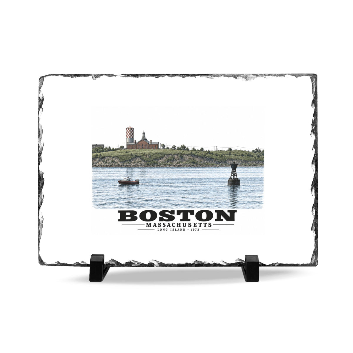 Long Island 7 × 11 in Slate Desk Plaque - Boston Harbor
