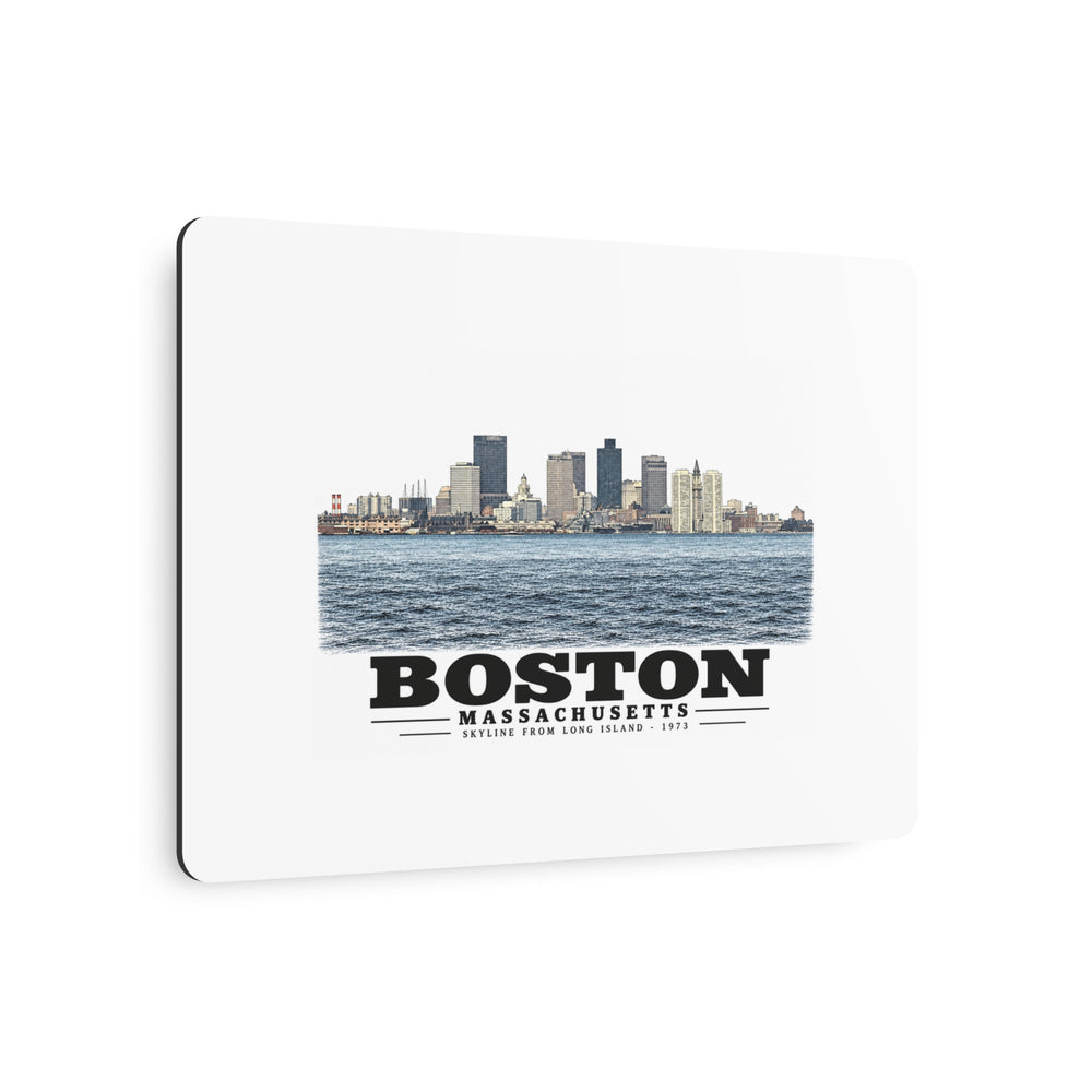 Skyline from near Long Island 7 × 5 in Horizontal Metal Wall Art - Boston Harbor