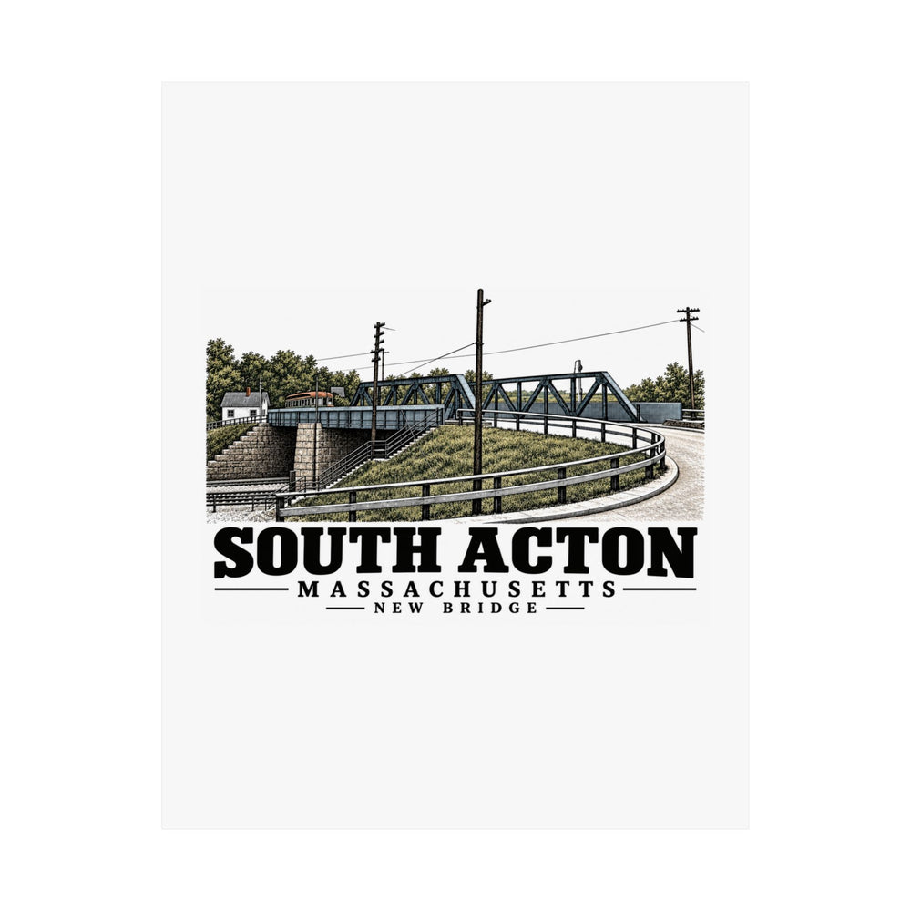 Illustrated New Bridge in Acton on unframed matte poster