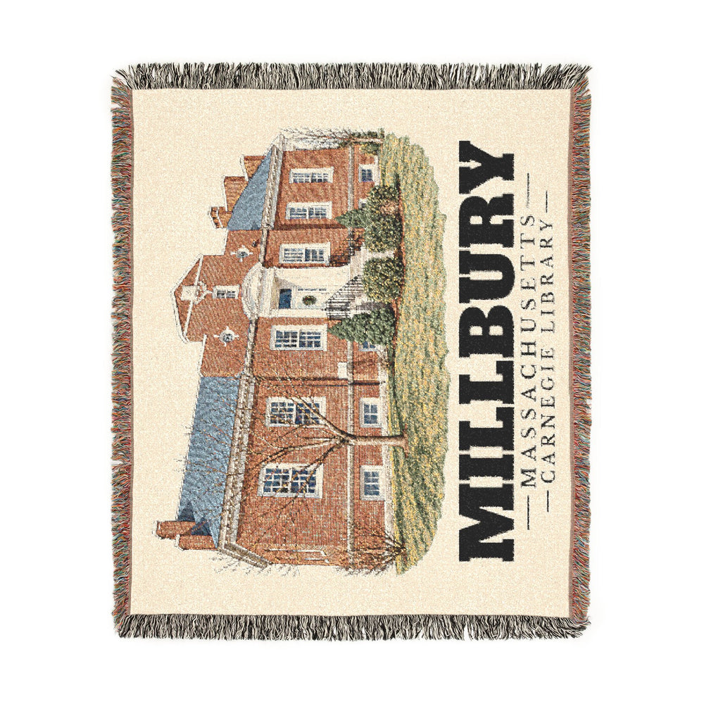Carnegie Library — Millbury, Massachusetts woven blanket, product view 2