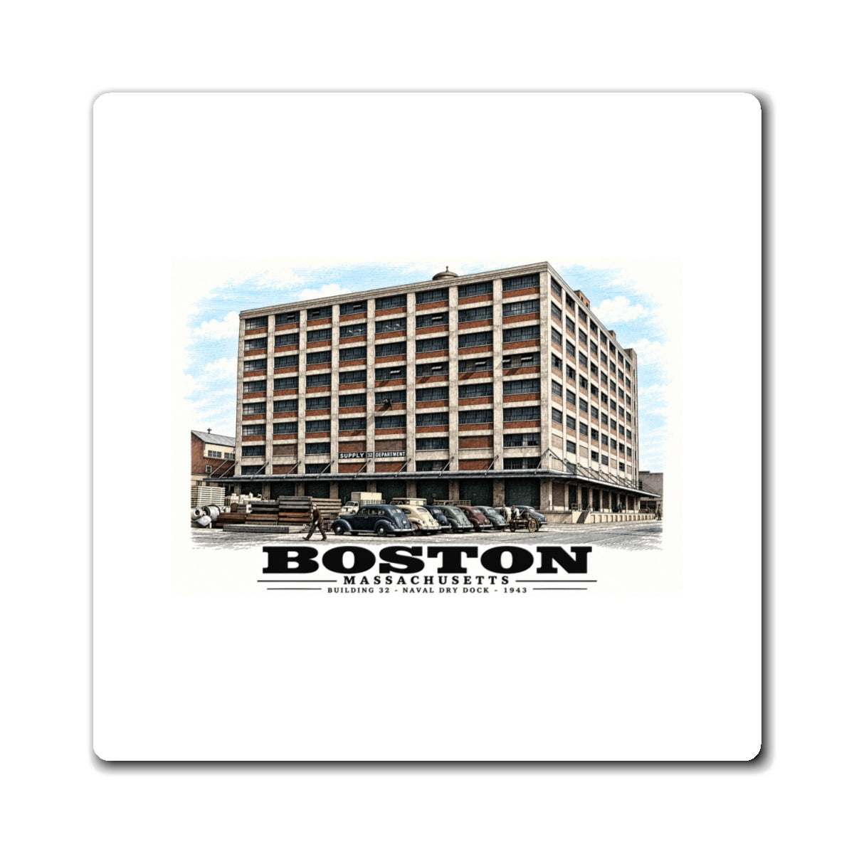 Building #32 US Naval Dry Dock, South Boston, Completed 3/1943 4 in Magnet - Boston Harbor