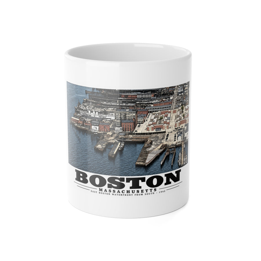 Maritime Coal Co., East Boston, MA -from South 1000 ft. 11 oz White Ceramic Mug - Boston Harbor