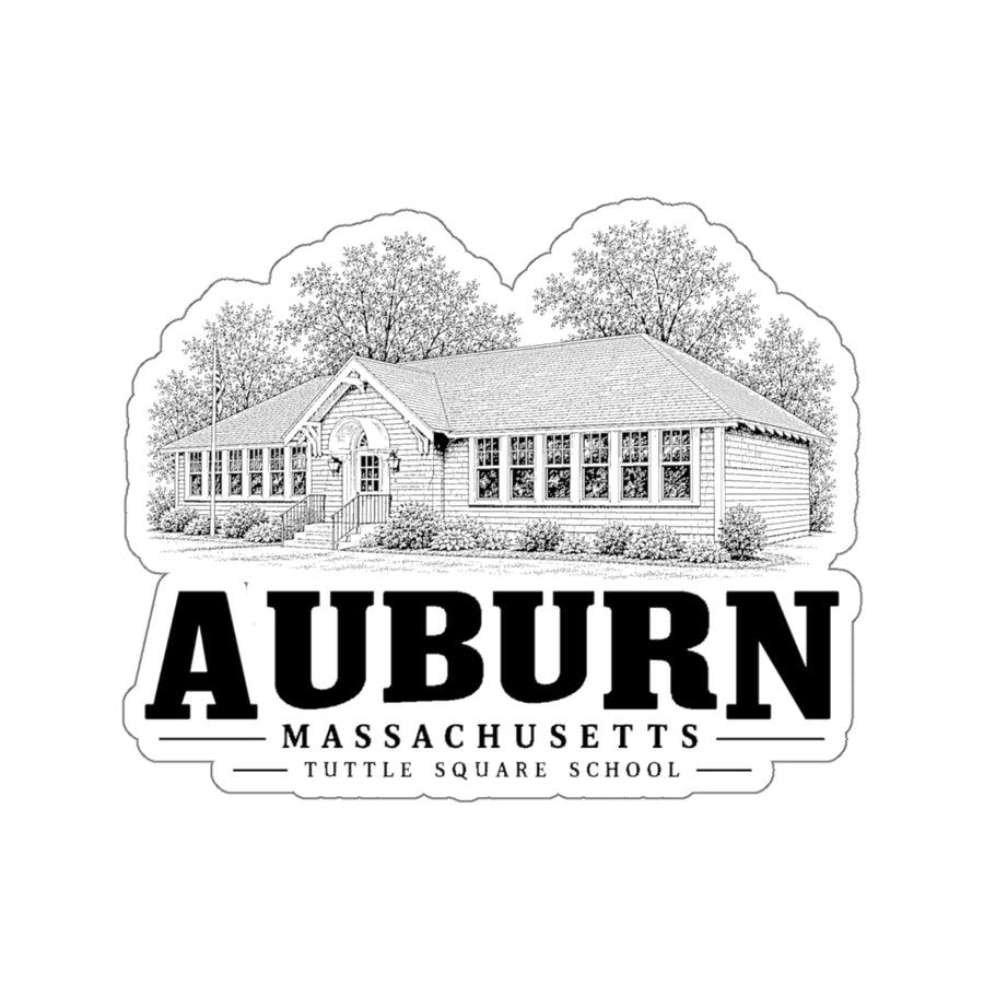Auburn Tuttle Square School 4 in Die-Cut Sticker in White — front view