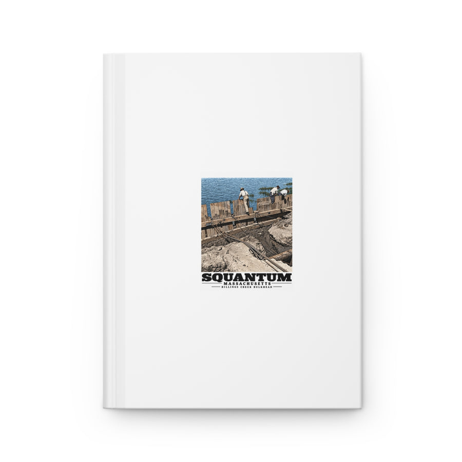 Repairing wood bulkhead-Billings Creek, Squantum Matte Hardcover Journal - Boston Harbor