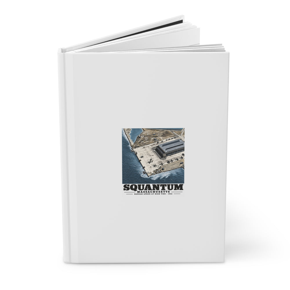 NAS Squantum at high tide Matte Hardcover Journal - Boston Harbor