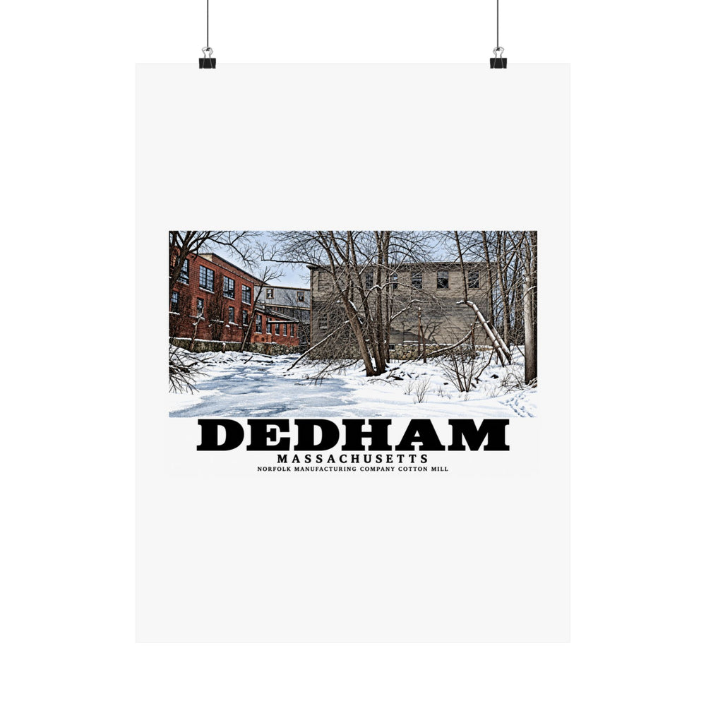 Illustrated Norfolk Manufacturing Company Cotton Mill in Dedham on unframed matte poster