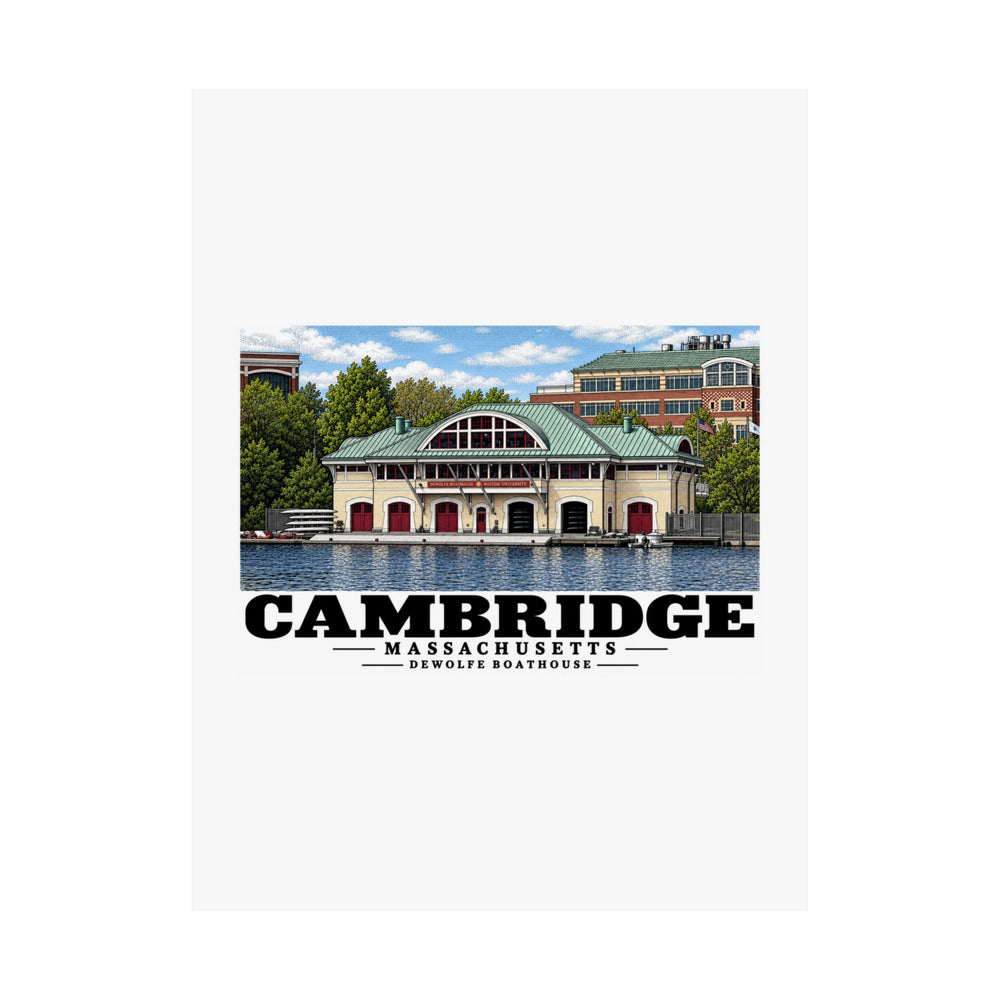 Flat front view of the larger Cambridge DeWolfe Boathouse matte poster.
