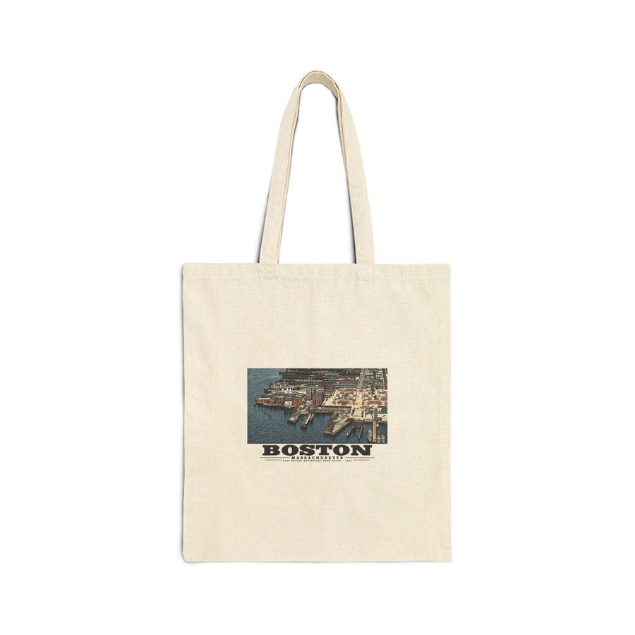 Maritime Coal Co., East Boston, MA -from South 1000 ft. Natural Heavy Canvas Tote - Boston Harbor