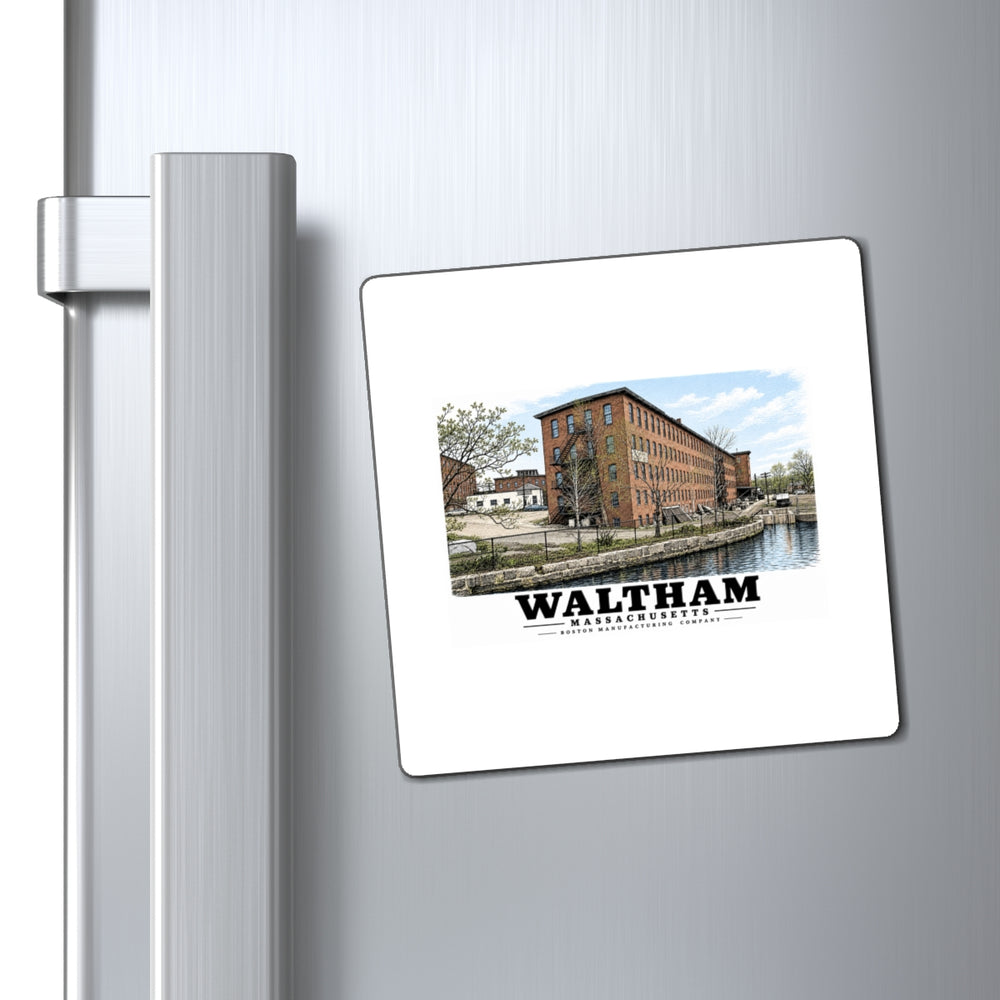 Illustrated Boston Manufacturing Company in Waltham on square magnet