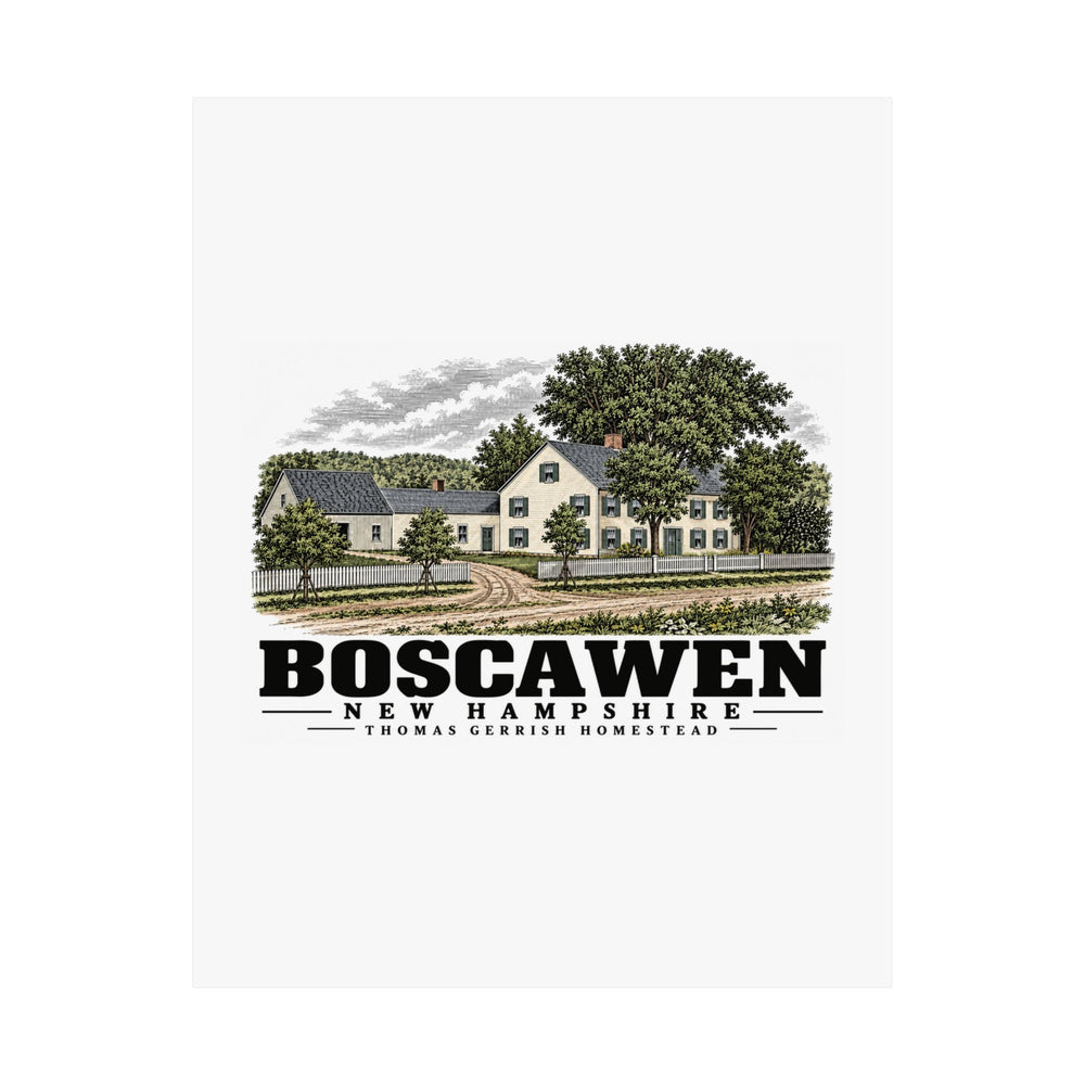 11 x 14 unclipped front of Thomas Gerrish Homestead matte poster, Boscawen, New Hampshire.
