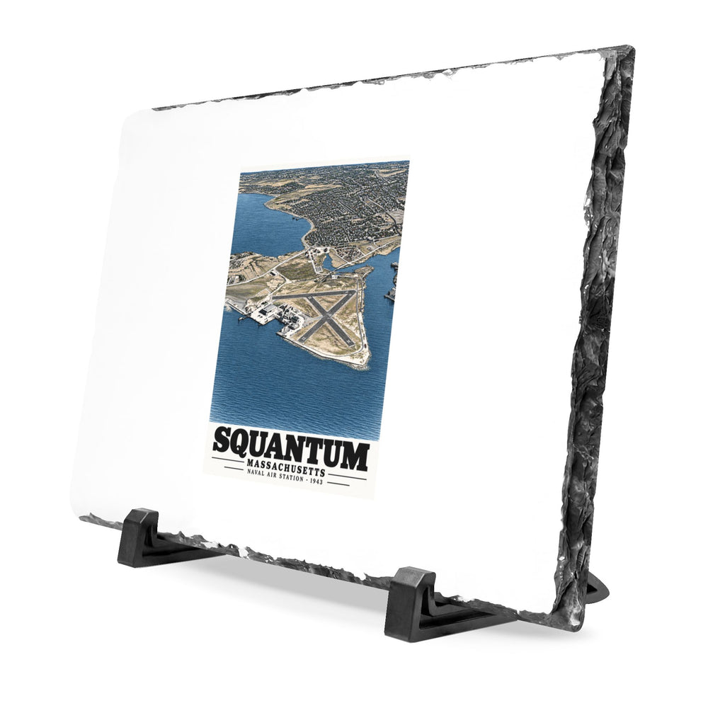 U.S. Naval Air Station, Squantum, MA 7 × 11 in Slate Desk Plaque - Boston Harbor