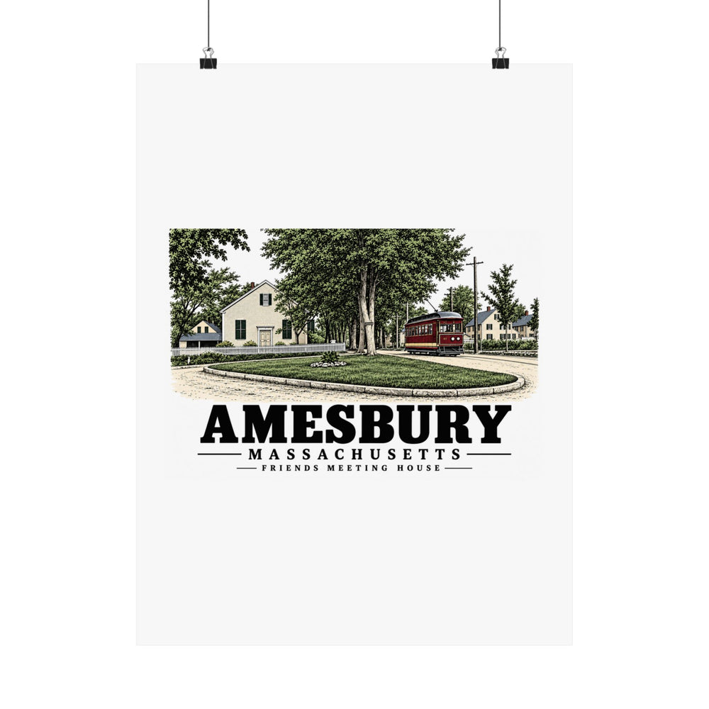 18 x 24 front of Friends Meeting House matte poster, Amesbury, Massachusetts.