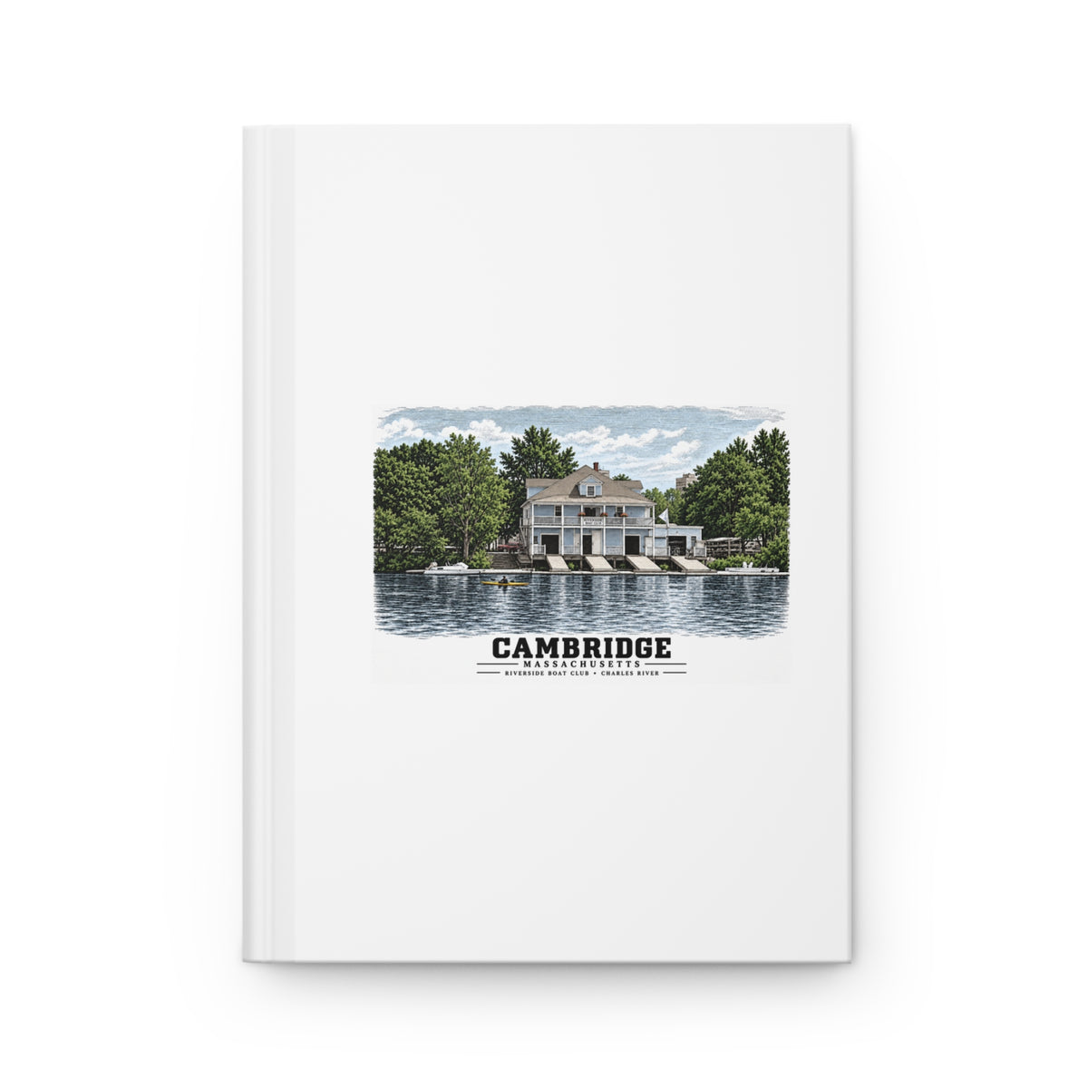 Riverside Boat Club, 769 Memorial Drive Matte Hardcover Journal - Charles River