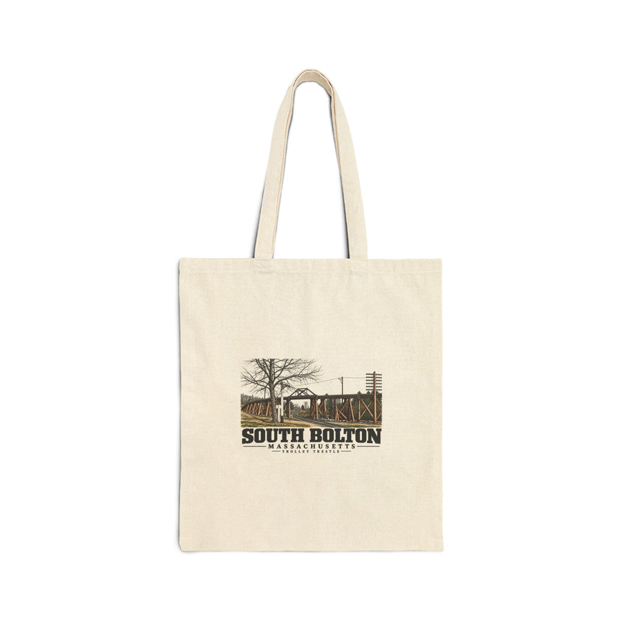Trolley Trestle Natural + Black Heavy Canvas Tote - Assabet Valley Goods