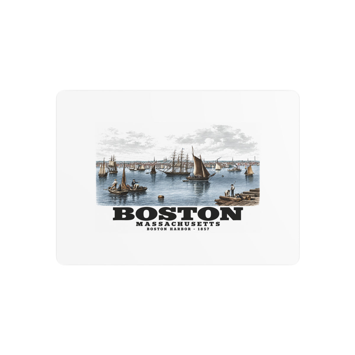 Boston 7 × 5 in Horizontal Metal Wall Art - Boston Harbor