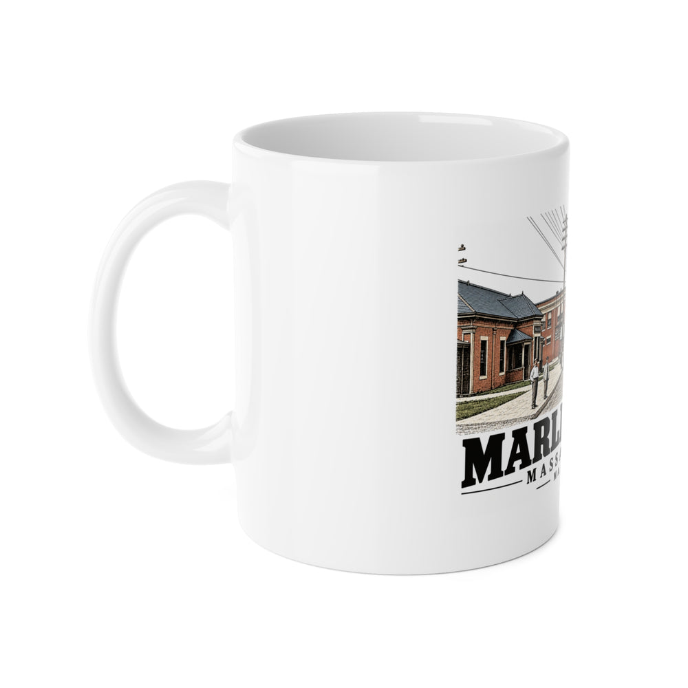 Illustrated Main Street in Marlborough on ceramic mug