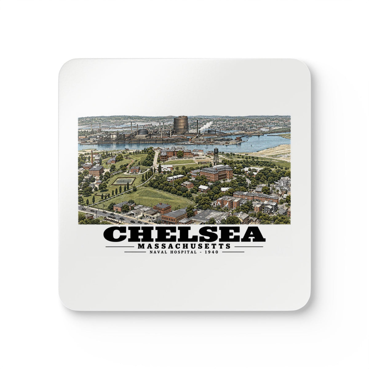 Naval Hospital Chelsea Cork Back Coaster Set - Boston Harbor