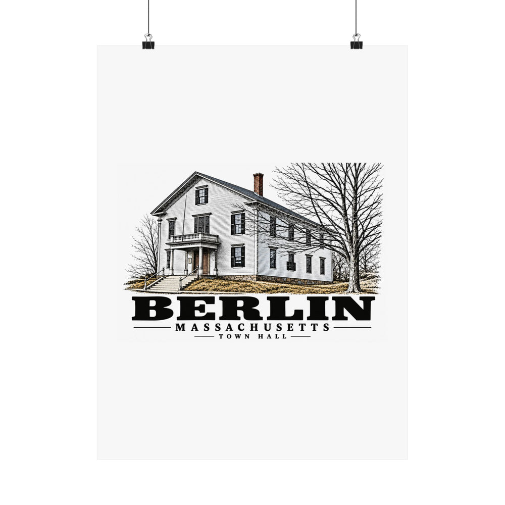 Illustrated Town Hall in Berlin on unframed matte poster