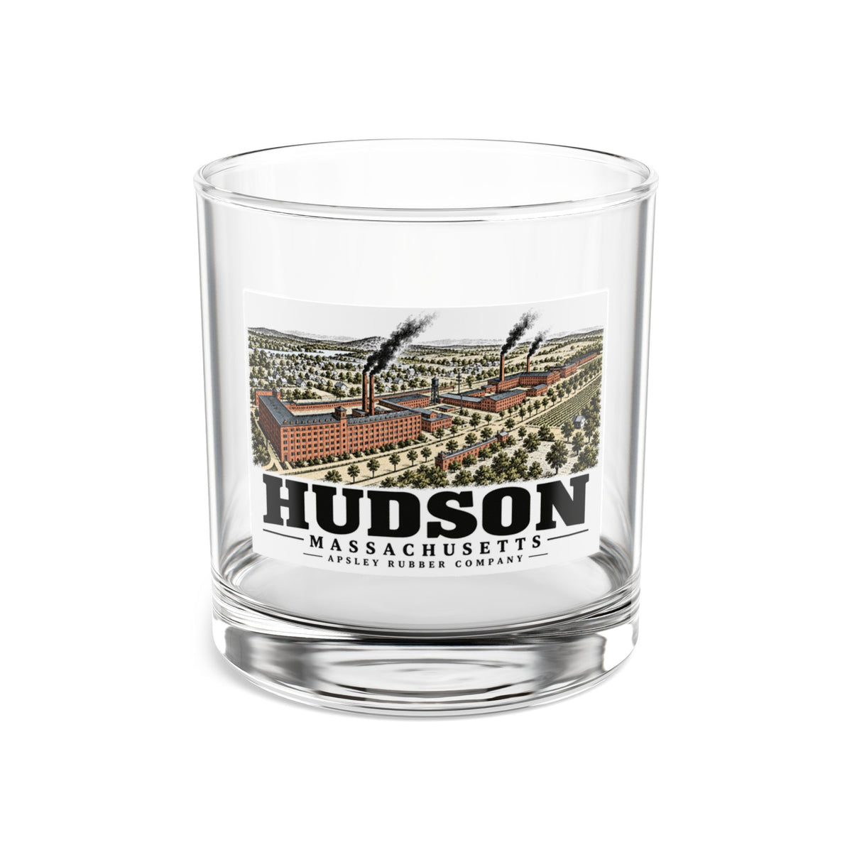 Illustrated Apsley Rubber Company in Hudson on rocks glass