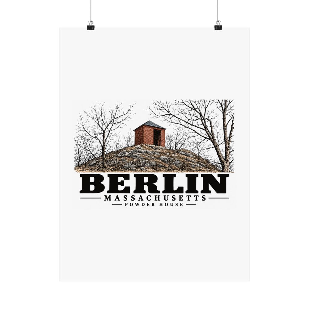 Illustrated Powder House in Berlin on unframed matte poster