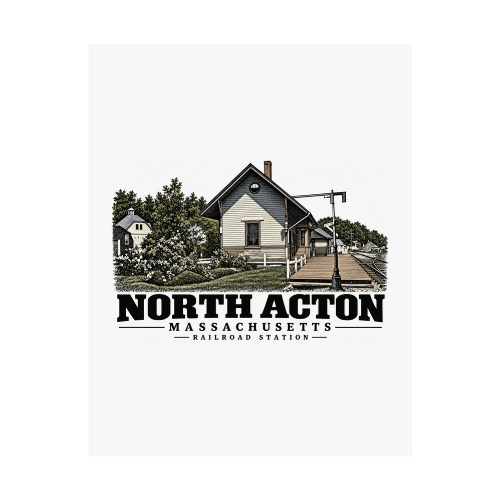 Illustrated North Acton Railroad Station in Acton on unframed matte poster