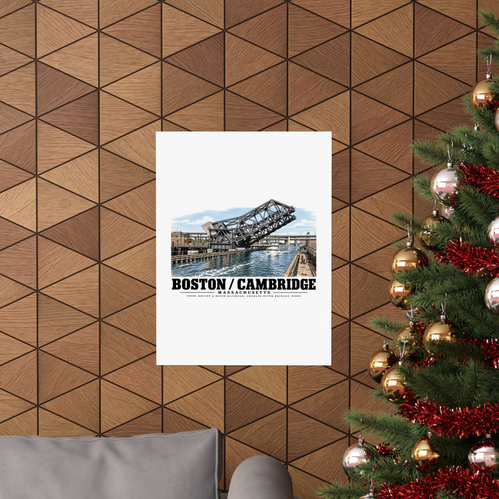 2.  GENERAL VIEW SHOWING BRIDGE IN OPEN POSITION - Boston & Maine Railroad, Charles River Bridges, Charles River, North Station vicinity, Boston, Suffolk County, MA Matte Heritage Poster — 11 × 14 and...