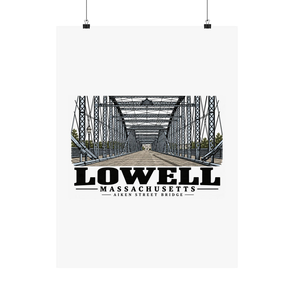 18 x 24 front of Aiken Street Bridge matte poster, Lowell, Massachusetts.