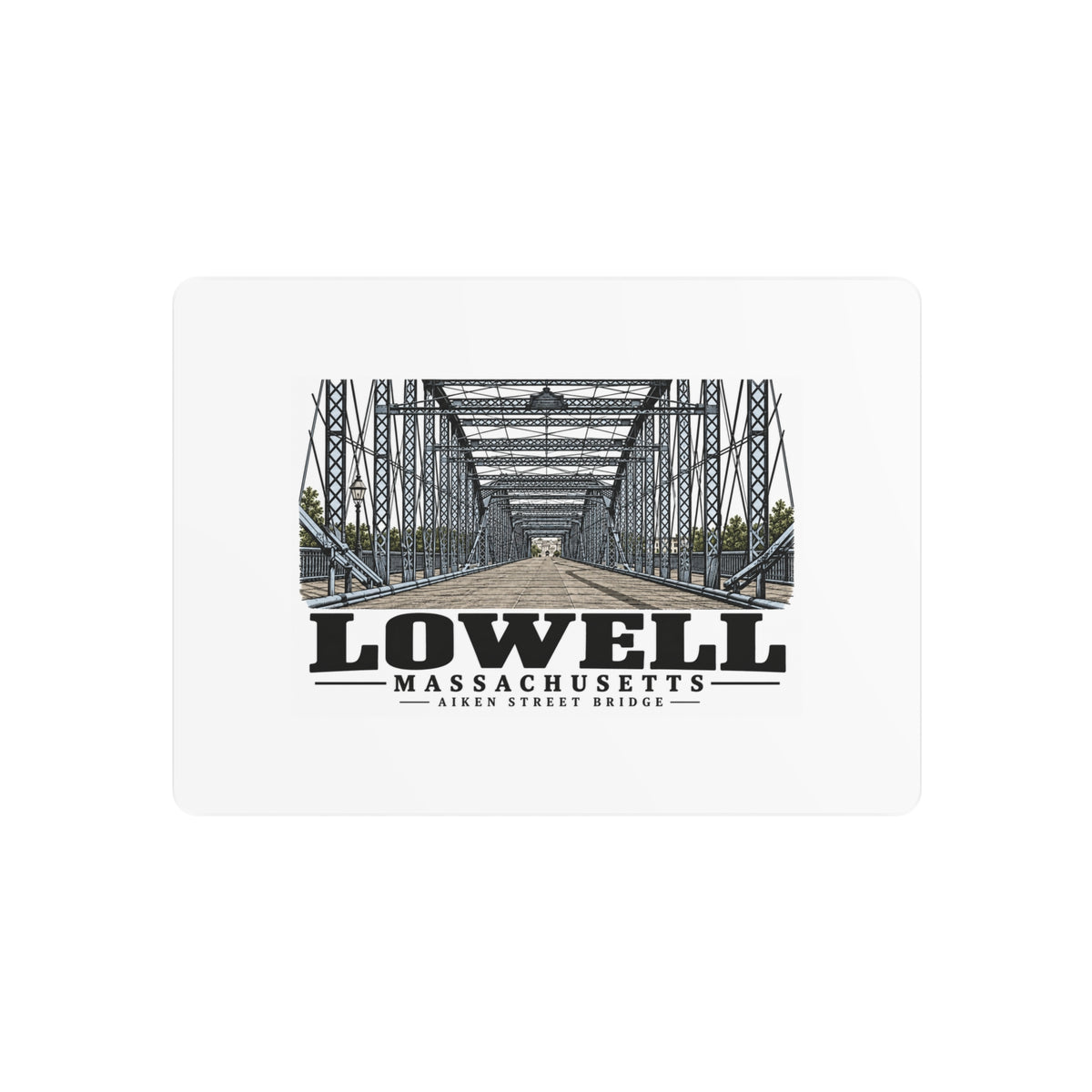 Lowell Aiken Street Bridge 7 x 5 in Horizontal Metal Wall Art - Merrimack Valley Goods