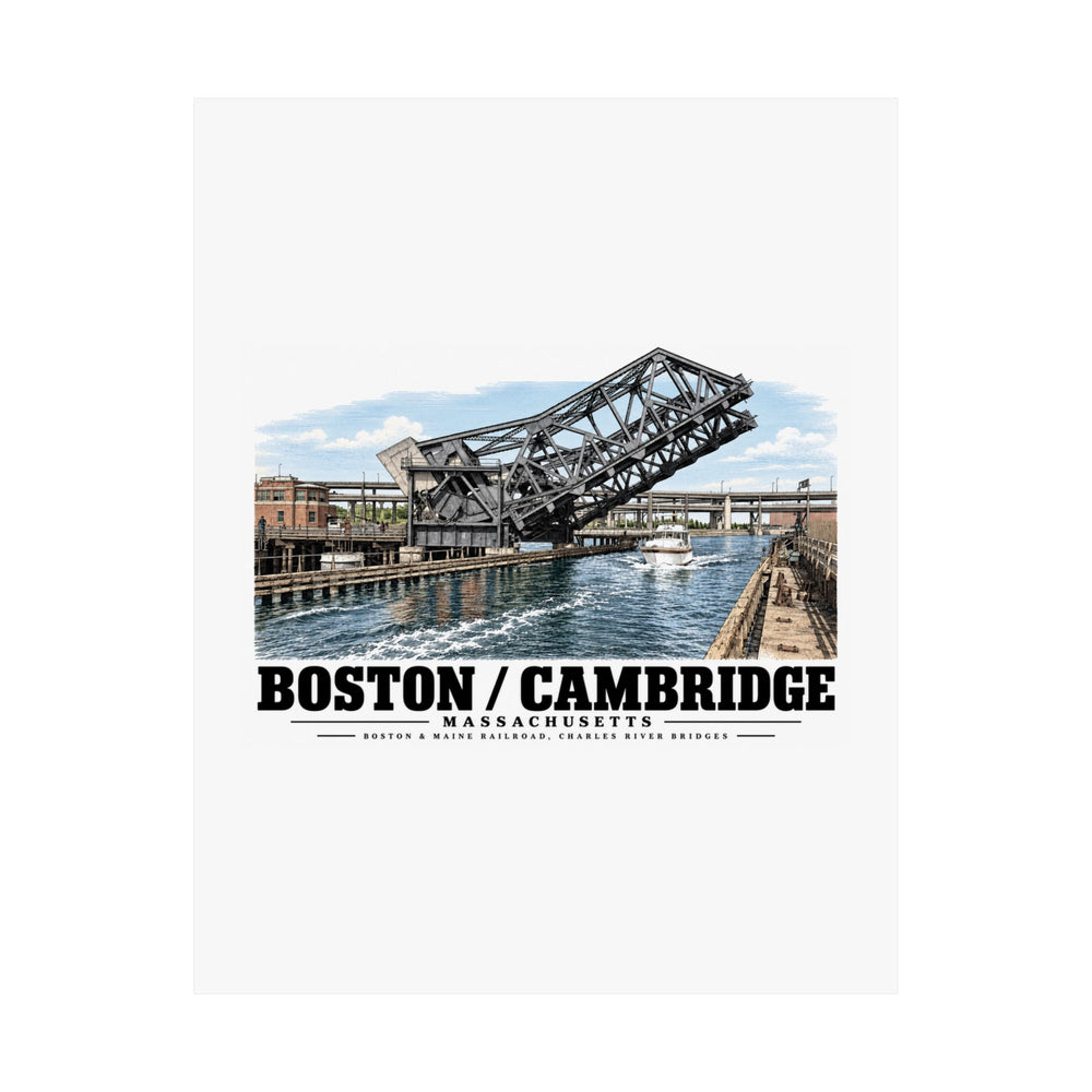2.  GENERAL VIEW SHOWING BRIDGE IN OPEN POSITION - Boston & Maine Railroad, Charles River Bridges, Charles River, North Station vicinity, Boston, Suffolk County, MA Matte Heritage Poster — 11 × 14 and...