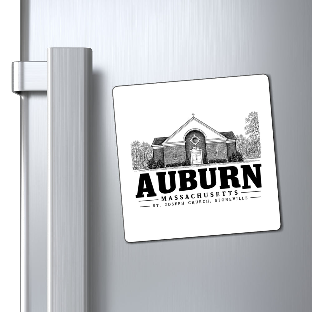 Auburn St. Joseph Church, Stoneville 4 in Magnet in White — context view