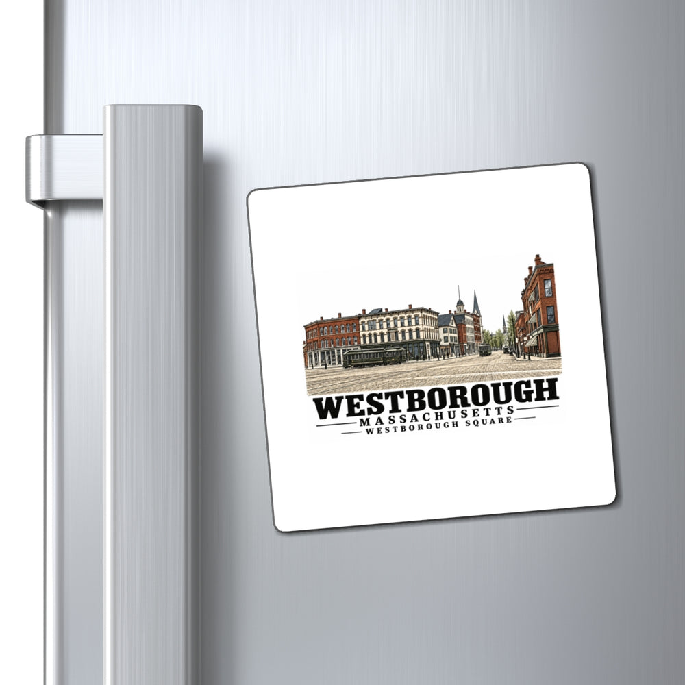 Illustrated Westborough Square in Westborough on square magnet