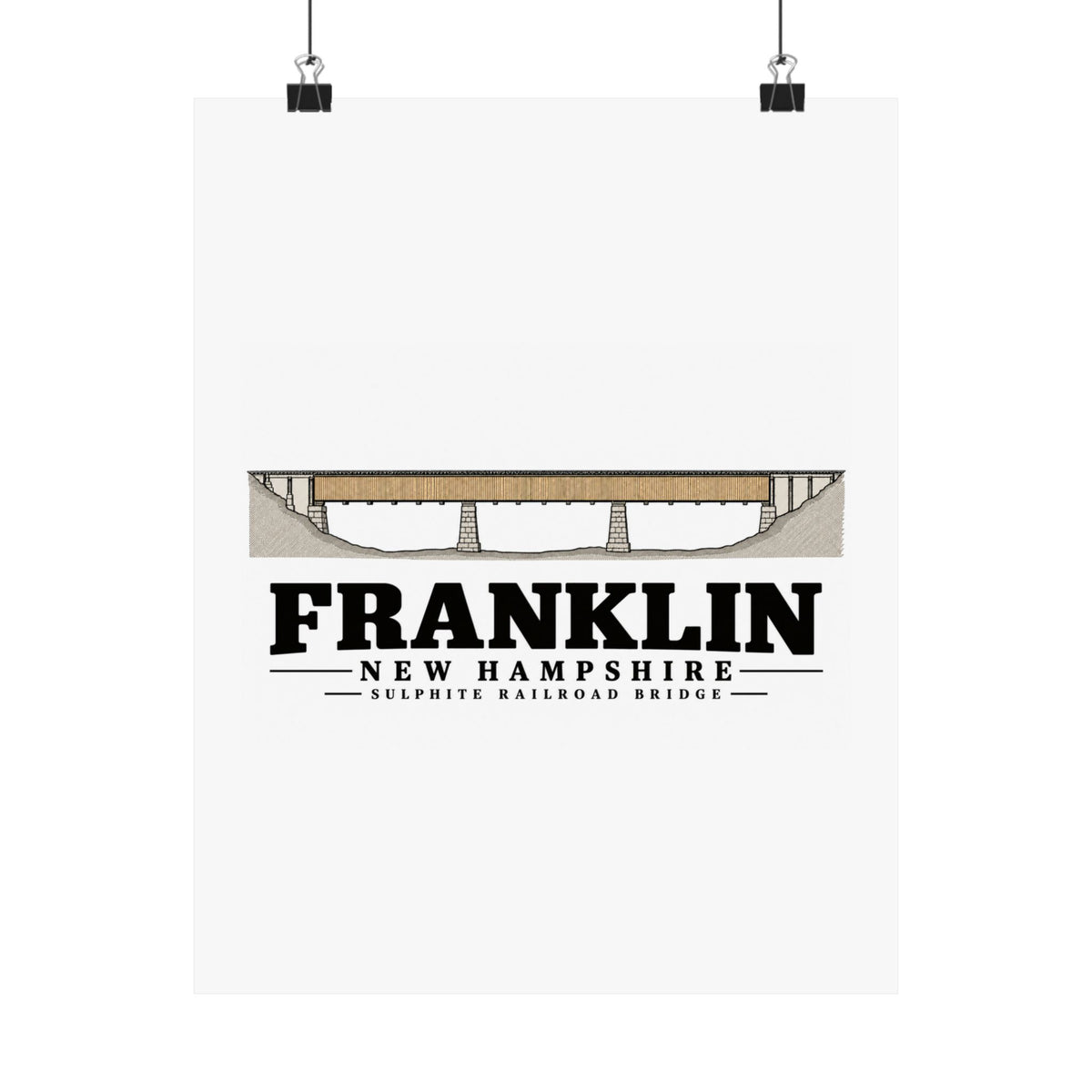 11 x 14 front of Sulphite Railroad Bridge matte poster, Franklin, New Hampshire.