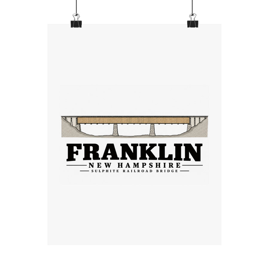 11 x 14 front of Sulphite Railroad Bridge matte poster, Franklin, New Hampshire.