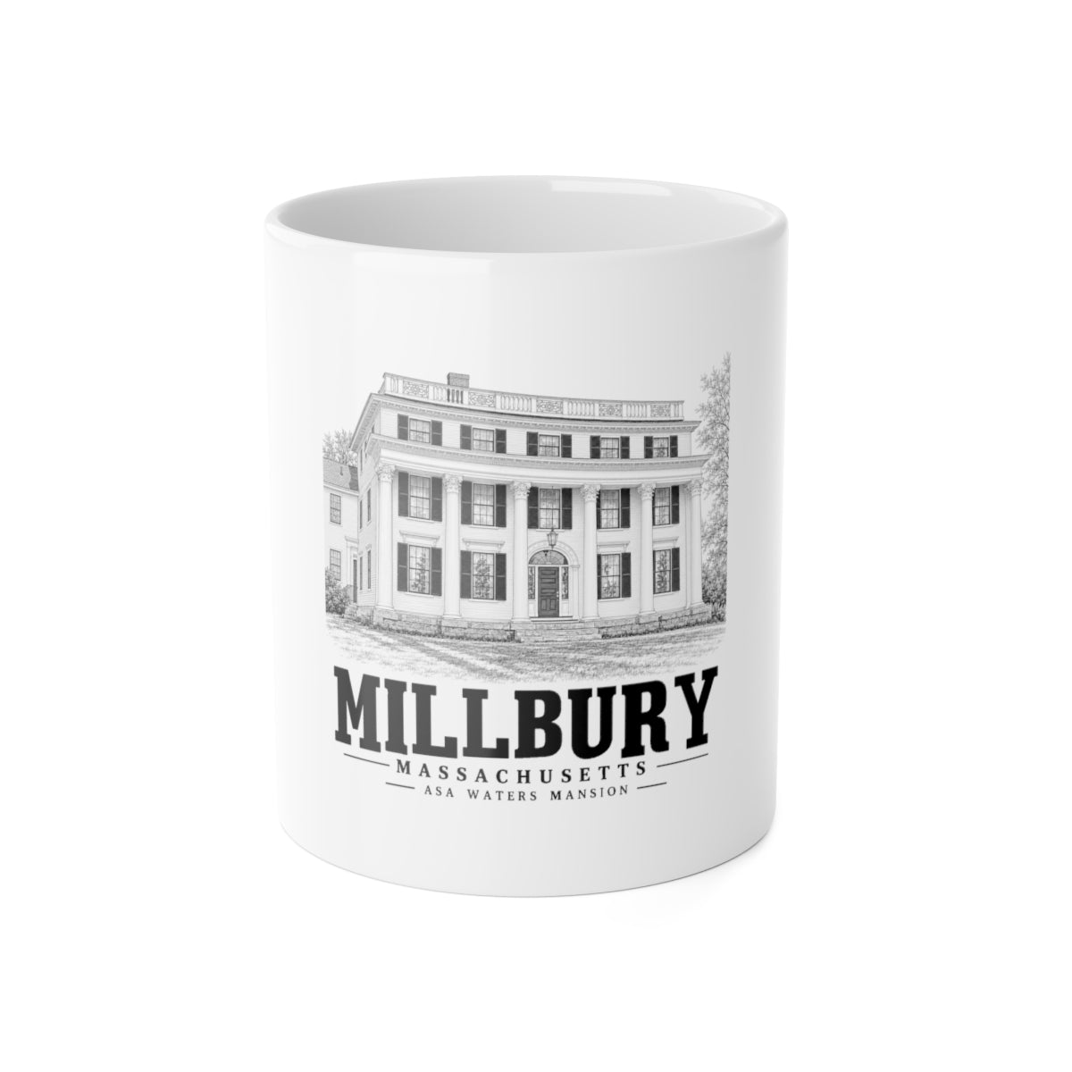 Millbury Asa Waters Mansion 11 oz Ceramic Mug - White - front product view